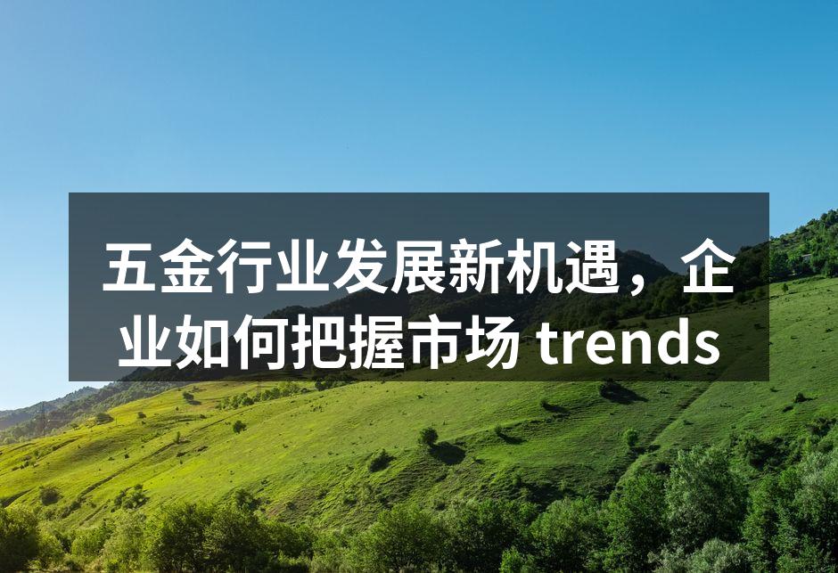 五金行业发展新机遇，企业如何把握市场 t